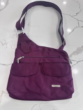 Travelon Anti-Theft Classic Messenger Bag Plum Purple Crossbody RFID Locking